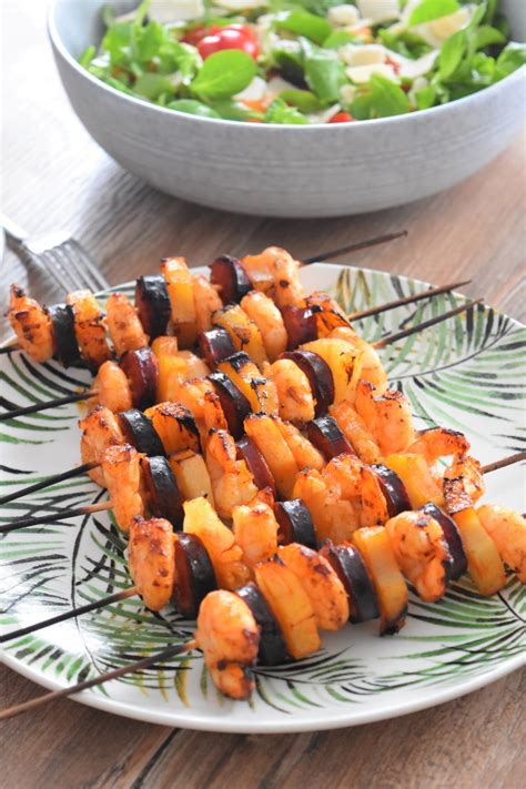 Brochettes Crevettes Chorizo Et Ananas Recette Barbecue