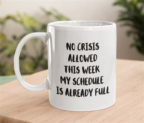 No Crisis Allowed My Schedule Is Already Full Boss Mug Mom Mug Coworker Mug Funny Mug Work Mug