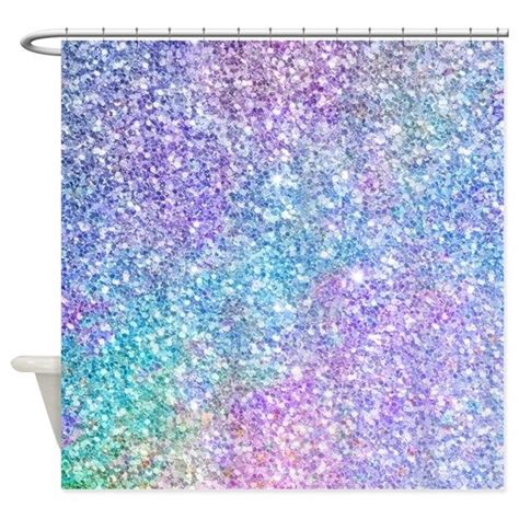 Colorful Glitter Turquoise And Purple Shower Curtain Cafepress