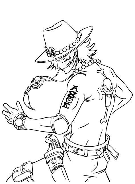 Portgas D. Ace One Piece Coloring Page - Free Printable Coloring Pages