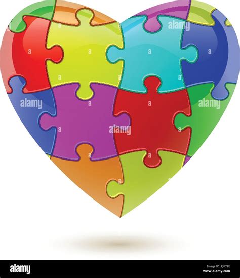 Puzzle Heart Vector Illustration Stock Vector Image Art Alamy