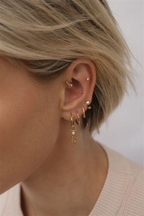 Snake Earring Ear Stack Diamond Stud Gold Earrings In