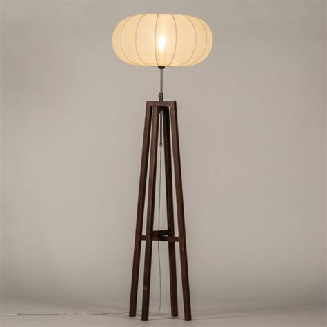 Vloerlamp Modern Hout Donker Hout Stof