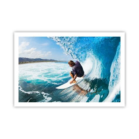 Obraz Plakat Tańczący z falami 91x61cm Sport Surfing Deska