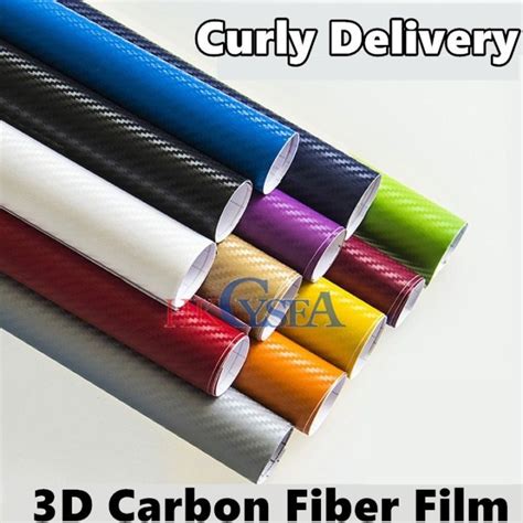 3D Carbon Fibre Vinyl Film Car Sticker Black Car Vehicle Wrap Film