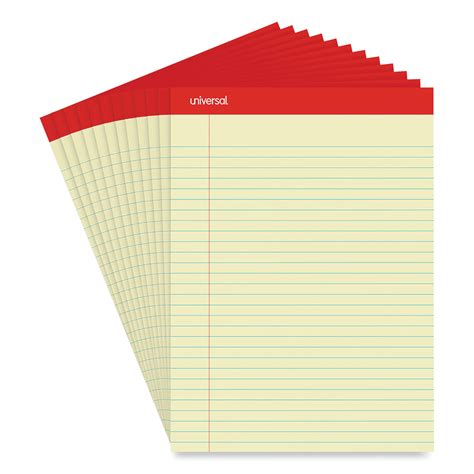 Perforated Ruled Writing Pads Wide Legal Rule Red Headband