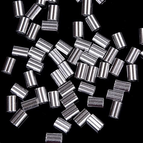 50 Pcs New Sale 15mm Steel Wire Rope Aluminum Ferrules Sleeves Silver