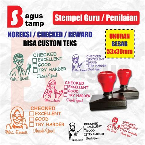 Jual Stempel Guru Penilaian Nilai Karakter Besar Teacher Stamp Rewards