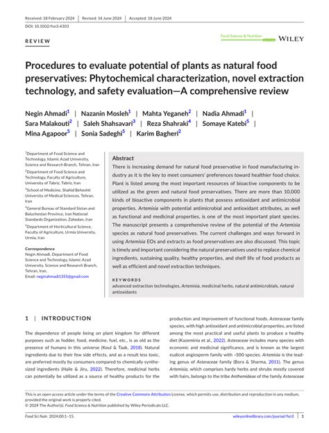 PDF Procedures To Evaluate Potential Of Plants As Natural Food