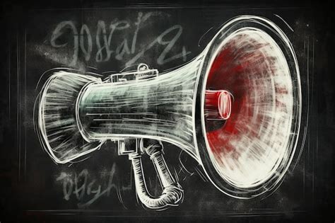 Premium Photo Tone Of Voice Chalk Sketch Of Loudspeaker And