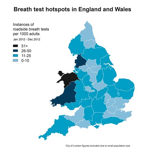 Drink-driving breath test statistics - by police area and gender (PACTS briefing, December 2014 ...