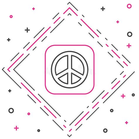 Line Peace Icon Isolated On White Background Hippie Symbol Of Peace Colorful Outline Concept