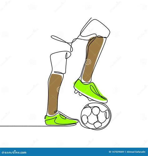 A L Pis Desenho Cont Nuo Do Jogador De Futebol Ilustra O Do Vetor