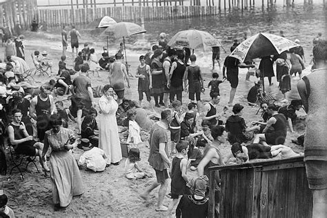 Coney Island Crowded Day At Beach 4x6 Reprint Of 1920s Old Photo