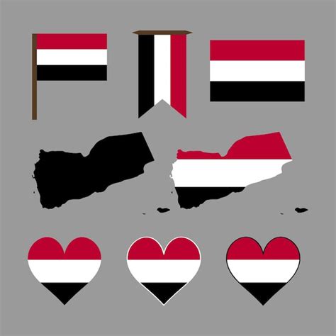 Premium Vector Yemen Map And Flag Of Yemen Vector Illustration