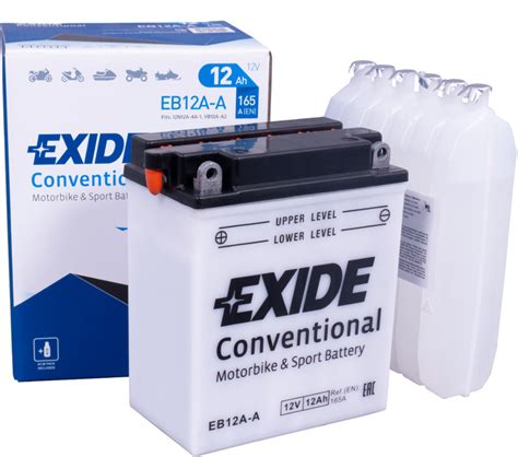 Exide Bike Conventional EB12A A Motorradbatterie 12Ah YB12A A