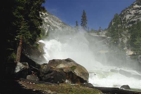 Mist Falls in Kings Canyon National Park in California Stock Photo - Image of lake, orange ...