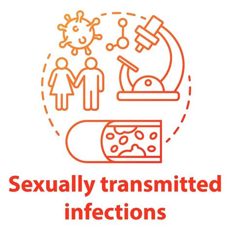 Sexually Transmitted Infections Red Gradient Concept Icon Stis Idea Thin Line Illustration