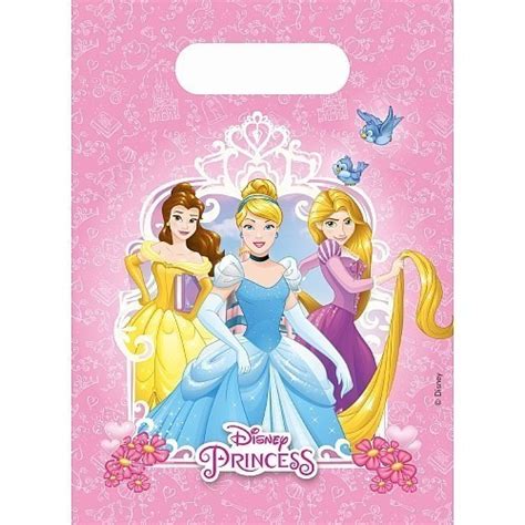 6 Sacos Brinde Princesas Disney Heart Strong FestasParty