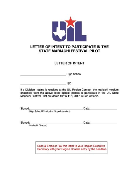 Letter Of Intent Sample Template