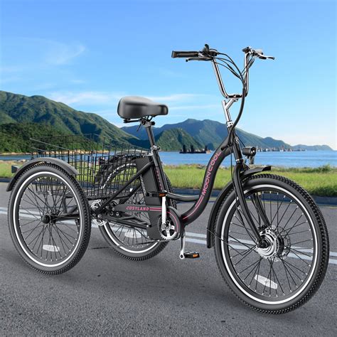 Docred 24" Electric Tricycle for Adults & Seniors,7 Speed 3 Wheel E ...