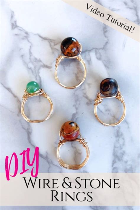 How To Make Stone And Wire Wrapped Rings Creative Fashion Blog