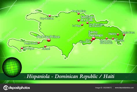 Hispaniola America Island Map Abstract Background Green Appealing ...