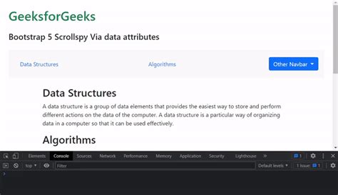 Bootstrap Scrollspy Getinstance Method Geeksforgeeks