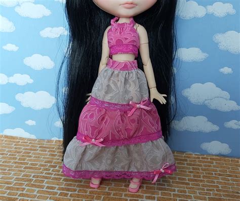 Conjunto Saia Longa Top Frente Nica Para Blythe Doll Elo