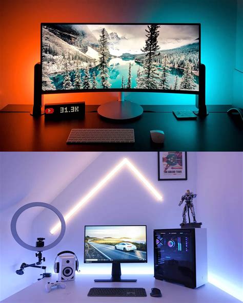 15+ Desk Backlight & LED Light Strip Ideas | Gridfiti