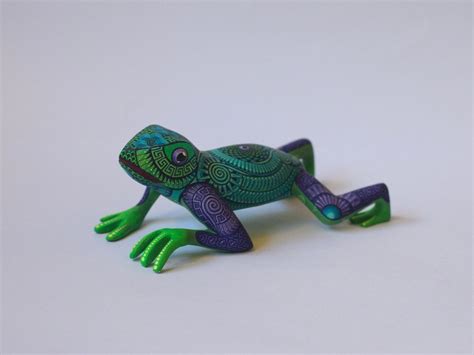 Frog From Zapotec Calendar Collection Alebrije Oaxaca Woodcarving By