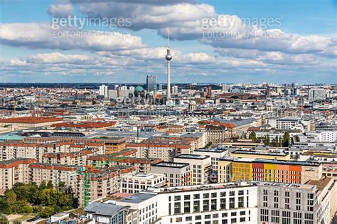 Aerial View Of Berlin Skyline With Famous TV Tower And Berliner Dom