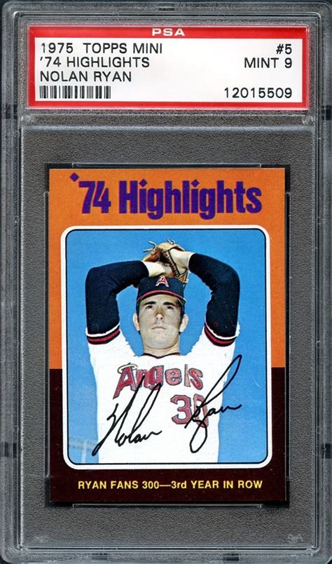 Lot Detail 1975 Topps Mini 5 Nolan Ryan Psa 9 Mint