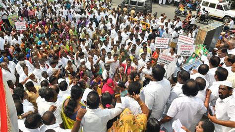 Aiadmk Stages Demonstrations In Salem Namakkal Dharmapuri And