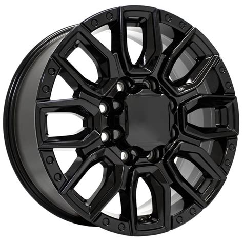 20-inch Black Rims fit GMC Sierra 2500-3500 - CV97B 20x8.5 Replica Wheels