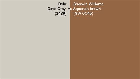 Behr Dove Gray 1439 Vs Sherwin Williams Aquarian Brown Sw 0045 Side