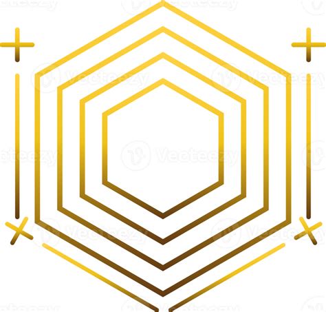 Luxury Golden Geometry Pattern Element Png