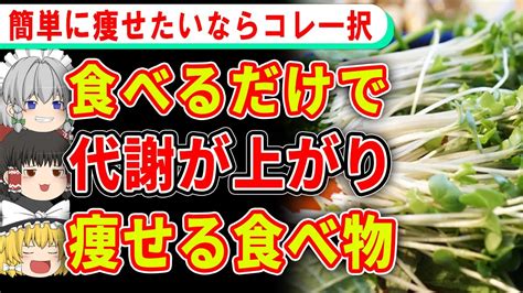 食べてもどんどん痩せていく、代謝を上げる食べ物【ゆっくり解説】 Youtube