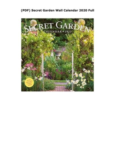 Pdf Secret Garden Wall Calendar Full