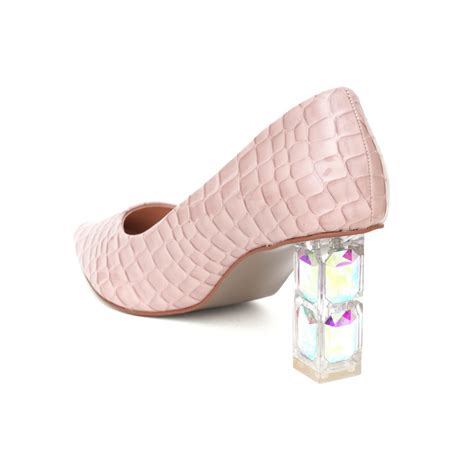 Buy Sherrif Shoes Womens Nude Block Heel Pumps Online