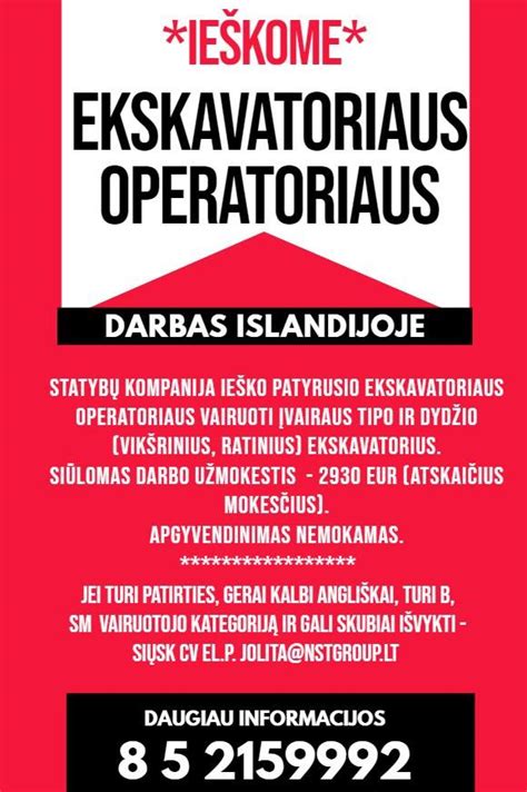 Darbas Islandijoje - NSTBaltija | Vilnius