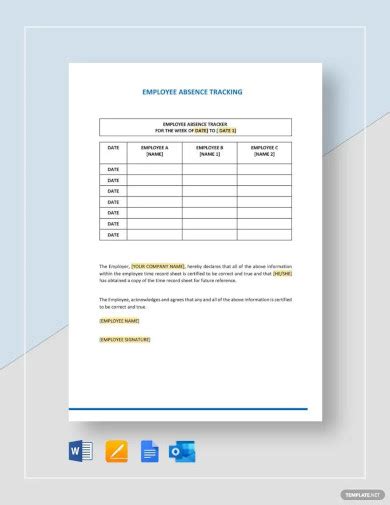 Employee Tracking Template - 11+ Word, Excel, PDF Documents Download!