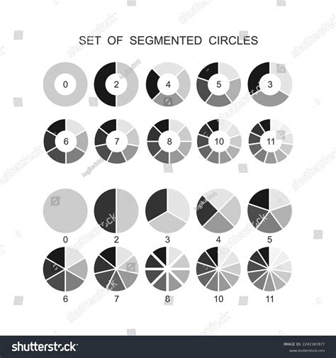 Segmented Circles Set Circle Section Graph Stock Vector (Royalty Free ...