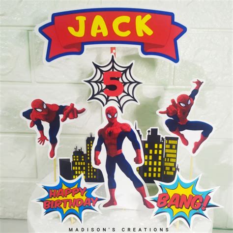 Spiderman Miles Morales Cake Toppers Banner Personalize High Quality