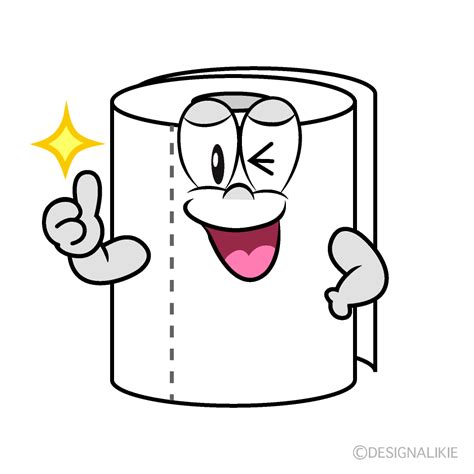 Free Thumbs Up Toilet Paper Cartoon Image｜charatoon