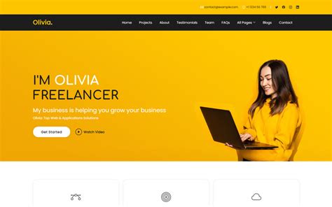 Modello Di Sito Web Reattivo Html Di Olivia Freelancer