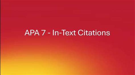 How To Create In Text Citations Apa 7th Edition Youtube