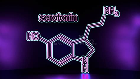 Hormona De F Rmula Serotonina Ilustraci N De Estilo De L Nea Delgada