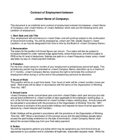 Employment Contract Template - 21+ Sample Word, Apple Pages, Google Docs Format