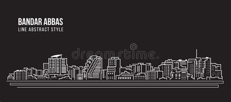 Cityscape Building Line Art Vector Illustration Design Bandar Abbas City Stock Vector